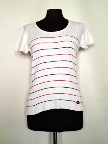 Bluză tricot Tommy Hilfiger, dungi verticale, piesă unică