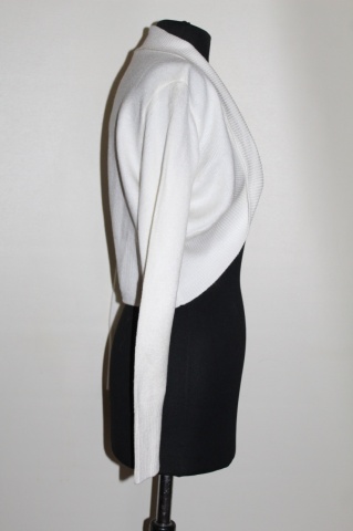 Bolero alb tricotat – croială scurtă, stil minimalist - Img 2