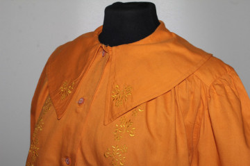 Cămașă portocalie cu broderie florală – vintage anii ’70 - Img 4