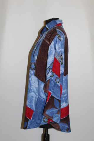 Camasa print geometric si floral anii '80
