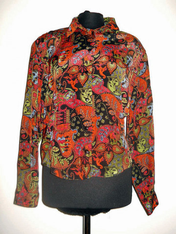 Camasa retro print vegetal anii '80