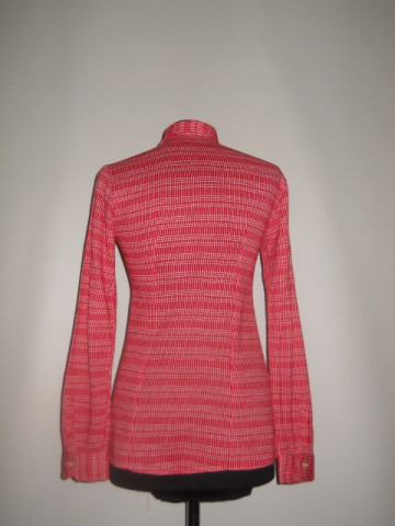 Camasa vintage patratele rosu cu alb anii '70