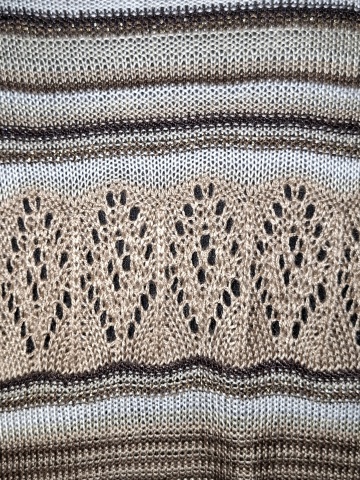 Cardigan M&Co dantelat repro anii 70, bej și maro - Img 5