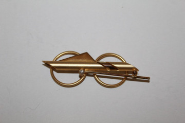 Clips de eșarfă auriu cu cristal – accesoriu retro anii ’80