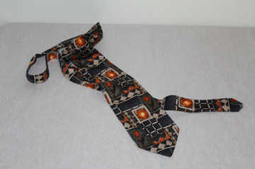 Cravata flori portocalii "Monti" anii '80