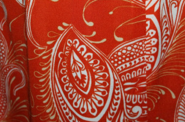 Deux pieces portocaliu print paisley anii '70