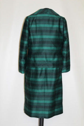 Deux pièces vintage verde cu negru – set rochie & jachetă, anii ’60 - Img 3