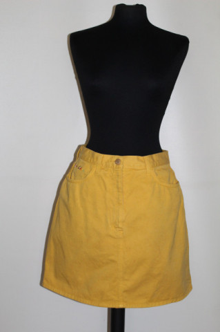 Fustă denim Enrico Coveri galben muștar – retro‑chic anii ’90 - Img 2