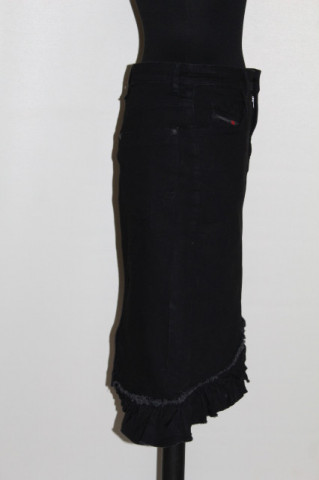Fustă denim negru Diesel – volane cu aer retro casual  - Img 3
