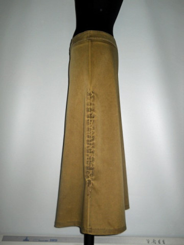 Fusta maxi din satin kaki anii '90