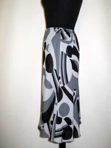 Fusta print geometric gri anii '90