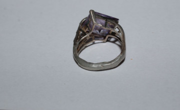 Inel din argint ametist violet anii 50