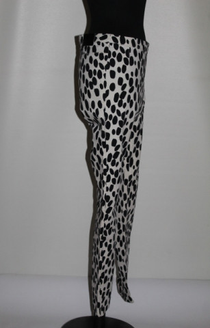 Pantaloni animal print alb cu negru – denim skinny  - Img 2