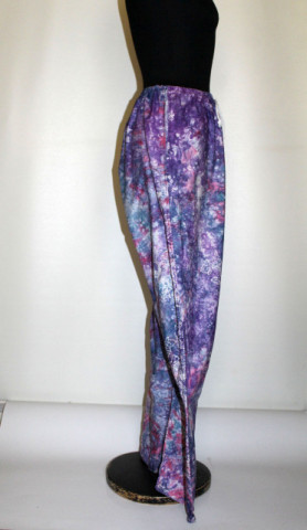 Pantaloni print psihedelic violet anii 80
