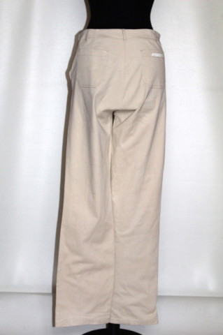 Pantaloni retro Max Trend – anii ’90, crem cu dungi fine - Img 3