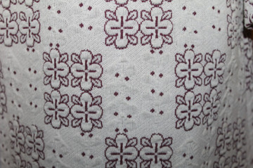 Pardesiu vintage flori în relief violet‑gri – anii ’60 - Img 6