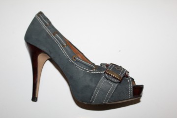 Peep toe albastru petrol - Img 6