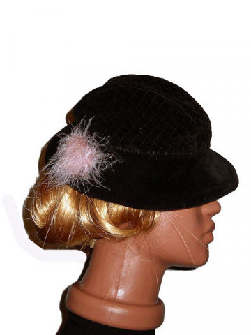 Pink Feathers Vintage Hat '40s - Img 4