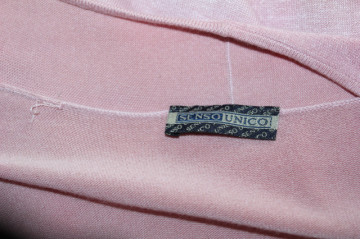 Pulover roz cu broderie fucsia — repro anii ’60, tricot fin  - Img 6