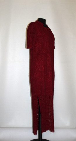 Rochie de ocazie din dantelă vișinie – retro repro anii ’50 - Img 4