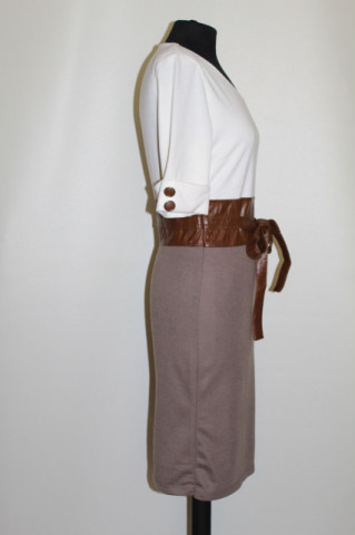 Rochie din jerse si piele artificiala repro anii '60