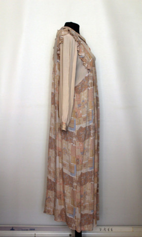 Rochie din pânză topită print pastel anii 80
