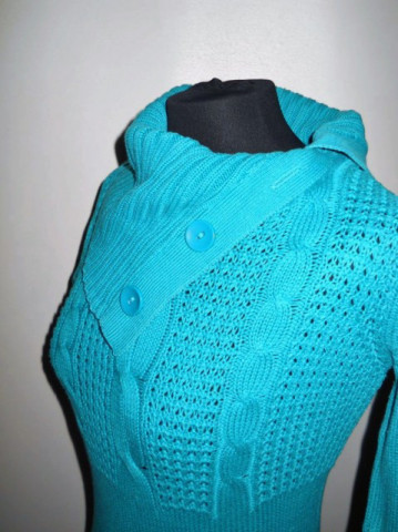 Rochie din tricot verde smarald anii '90