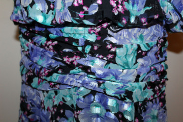 Rochie din voal floral albastru și verde – retro anii ’80 - Img 6