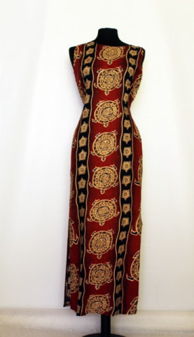Rochie maxi print broaste testoase anii '80