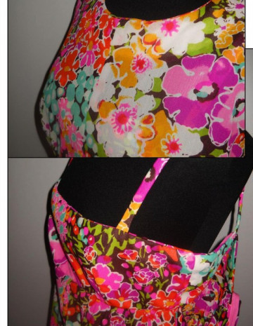 Rochie maxi print floral multicolor anii '60 - Img 7