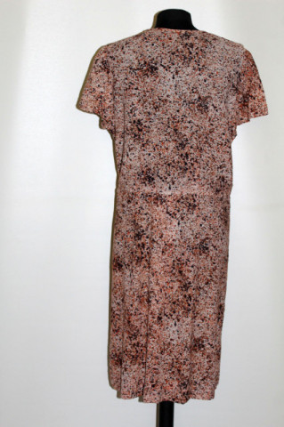 Rochie picățele anii ’60-’70 – buline bej și maro, vintage autentică - Img 3
