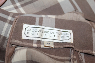 Rochie retro din carouri maro‑cafea Jacqueline de Young – anii ’90 - Img 6