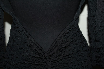 Rochie retro gofrată anii ’90 – negru, textură elastică - Img 8