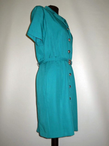 Rochie retro verde Java anii '80 - Img 5