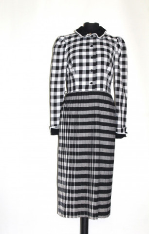 Rochie vintage carouri și dungi anii ’50 – clasică