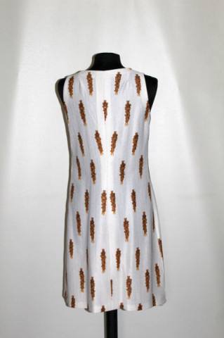 Rochie vintage cu print abstract maro și lame – anii ’60 - Img 3