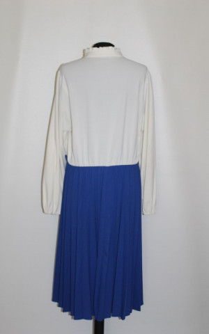 Rochie vintage fusta plisata albastru cerneala anii '70