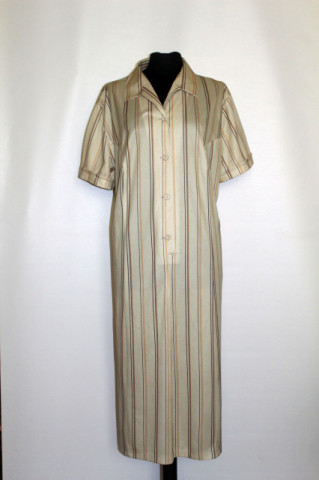Rochie vintage galben vanilie cu dungi verticale anii '70