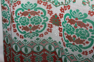 Rochie vintage maxi print vegetal stilizat anii 60 - 70