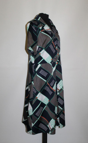 Rochie vintage print geometric anii '60 - Img 5