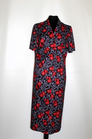 Rochie vintage print orhidee anii 70 - Img 1