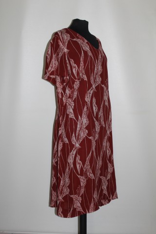 Rochie vintage vișinie print abstract anii 60 - Img 4