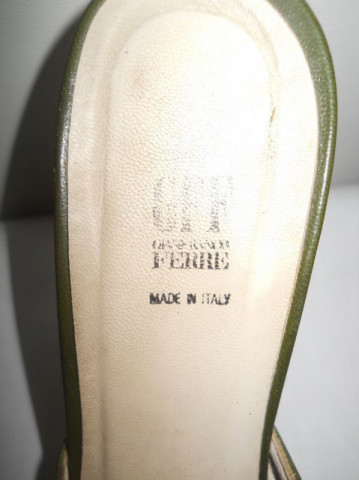 Sandale din piele kaki "Gianfranco Ferre"