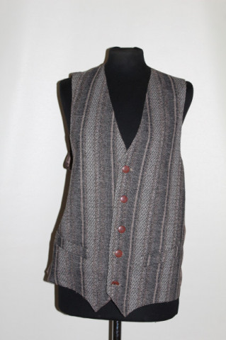 Vestă retro New Fast – anii ’80, stofă bouclé cu dungi