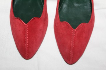 Balerini roșii Gucci anii ’80 – piele întoarsă vintage, design italian - Img 2