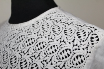 Bluză din dantelă guipure – anii ’50, poplin de bumbac - Img 6