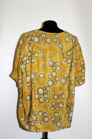 Bluza din mătase naturală cu print cercuri – rafinament anii ’50‑’60 - Img 3