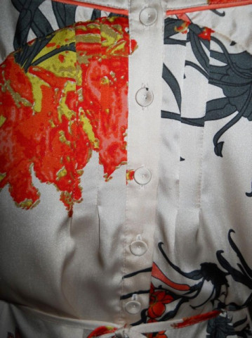 Bluza print floral corai repro anii '70