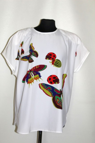 Bluză retro print insecte anii 80