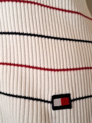 Bluză tricot Tommy Hilfiger, dungi verticale, piesă unică - Img 2
